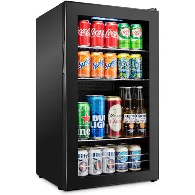 Ivation 126 Can Freestanding Beverage Refrigerator In Black