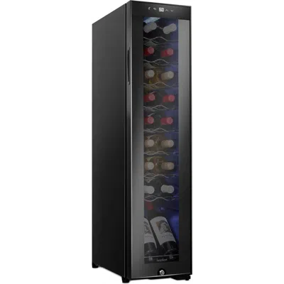 Ivation 18 Bottle Compressor Wine Refrigerator, Large Freestanding Wine Cooler With Lock In Black
