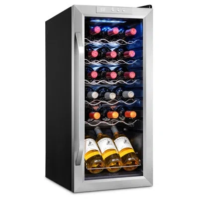 Ivation 18 Bottle Single Zone Freestanding Wine Refrigerator In Stainless Steel