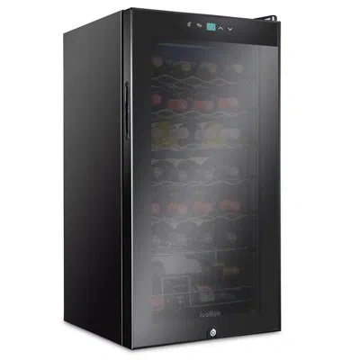 Ivation 28 Bottle Compressor Wine Cooler Refrigerator With Wi-fi Smart App Control Cooling System | Large Fr In Black