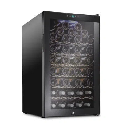 Ivation 51 Bottle Single Zone Freestanding Wine Refrigerator In Black