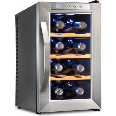 Ivation 8 Bottle Thermoelectric Wine Cooler, Quiet Freestanding Wine Fridge In Silver