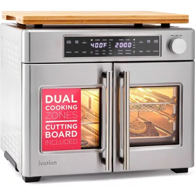 Ivation Dual Zone 10-in-1 Air Fryer & Toaster Oven In Silver