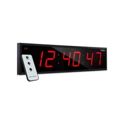 Ivation Large Digital Clock, 24 Led Wall Clock With 6-level Brightness & Mounting Hardware In Red