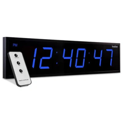 Ivation Large Digital Clock, 36 Led Wall Clock With 6-level Brightness & Mounting Hardware In Blue