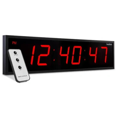 Ivation Large Digital Clock, 36 Led Wall Clock With 6-level Brightness & Mounting Hardware In Red