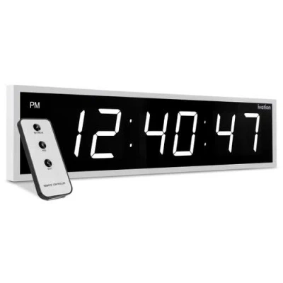 Ivation Large Digital Clock, 36 Led Wall Clock With 6-level Brightness & Mounting Hardware In White