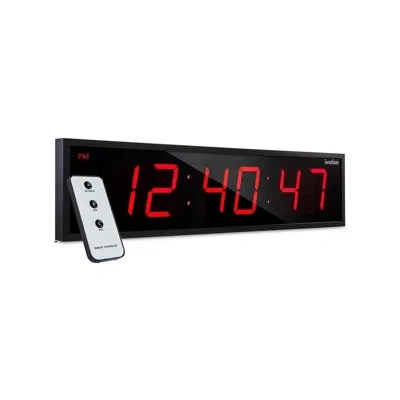 Ivation Large Digital Led Wall Clock In Black