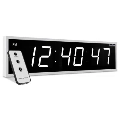 Ivation Oversized 24" Wall Clock In Black;white