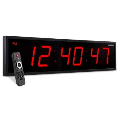 Ivation Oversized 47" Wall Clock In Black;red