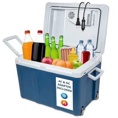 Ivation Portable Thermoelectric Fridge Warmer & Cooler In Blue;white