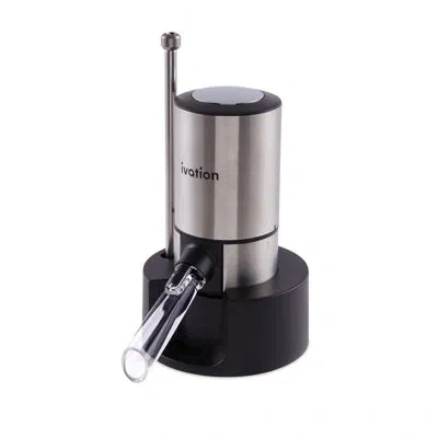 Ivation Stainless Steel Wine Aerator & Dispenser Set | Electric Battery-operated Universal Wine Spout With A In Stainless Steel;black