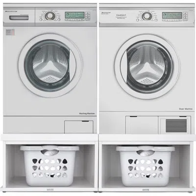 Ivation Wooden Laundry Pedestal For Washer & Dryer, 33.86x 29.92 Universal Fit In White