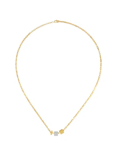 Ivi Aurelia Engraved Charm Necklace In Gold