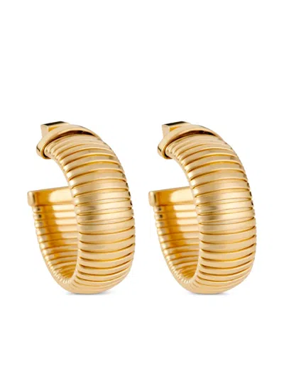 Ivi Gaia Oval Ribbed Earrings In Gold