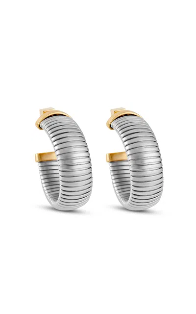 Ivi Gaia Rhodium-plated Hoop Earrings In Silver