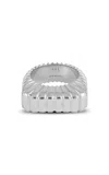 Ivi Gaia Rhodium-plated Signet Ring In Silver