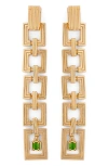 Ivi Los Angeles Aurelia Drop Earrings In Gold/ Green Chrome Diopside