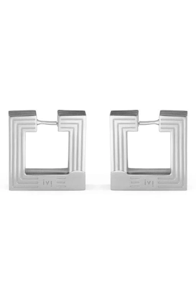 Ivi Los Angeles Medium Aurelia Hoop Earrings In Metallic