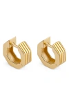 Ivi Los Angeles Octagon Huggie Hoop Earrings