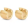 Ivi Los Angeles Round Aurelia Huggie Hoop Earrings In Yellow Gold