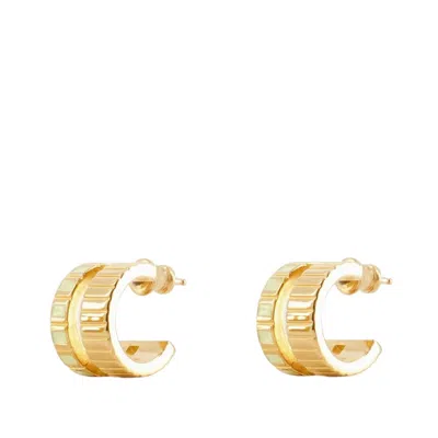 Ivi Mini Slot Earring - Egg Shell - Or In Gold