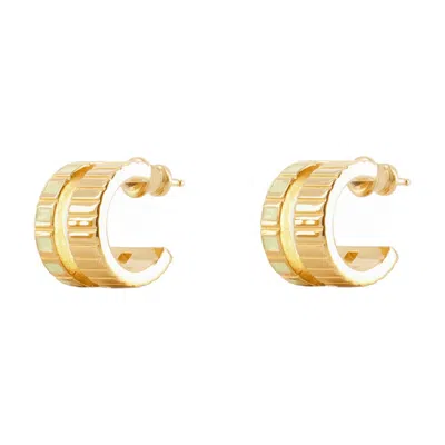 Ivi Slot Gem-embellished Hoop Earrings In Gold