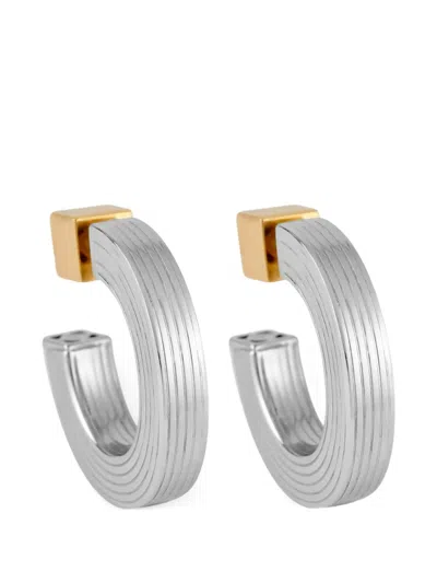 Ivi Slim Signore Hoop Earrings In Silver