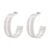 Ivi Grooved Earrings In Silver