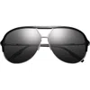 Ivi Vision Division - Grey Polarized Lens In Polished Black-chrome In Black