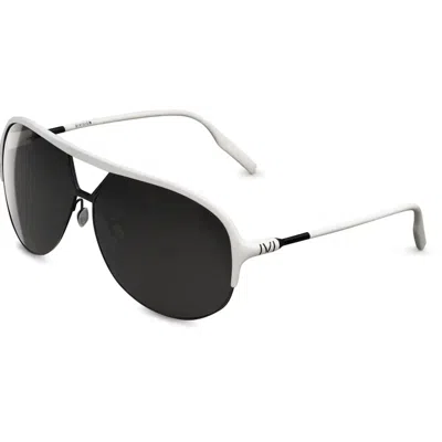 Ivi Vision Men's Division Sunglasses In Matte White/ Grey Lens In Silver
