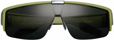 Ivi Vision Men's Living Sunglasses In Matte Olive / Green Grey Lens