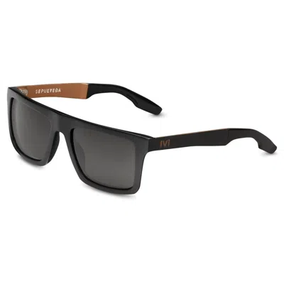 Ivi Vision Men's Sepulveda Sunglasses In Polished Black & Copper / Grey Lens