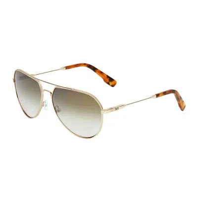 Ivi Vision Unisex Blake Sunglasses In Gold/ Green Gradient Lens In Multi