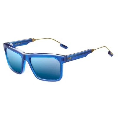 Ivi Vision Unisex Deano Sunglasses In Midway Blue/ Pacific Blue Flash Lens