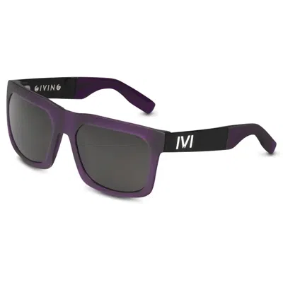 Ivi Vision Unisex Giving Sunglasses In Matte Purple/ Grey Lens