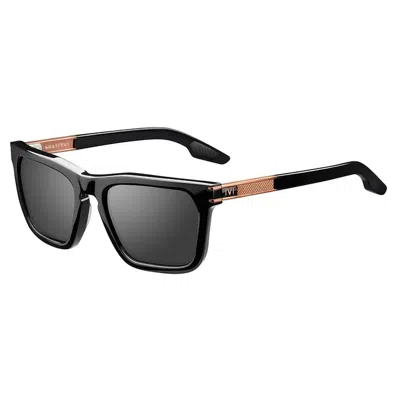 Ivi Vision Unisex Gravitas Sunglasses In Black & Copper/ Grey Lens In Multi