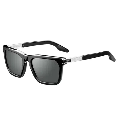 Ivi Vision Unisex Gravitas Sunglasses In Polished Black/ Grey Polarized Lens
