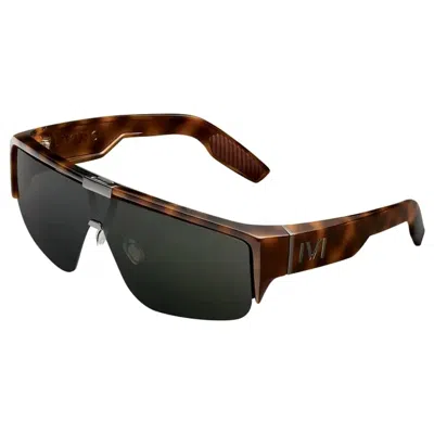 Ivi Vision Unisex Living Sunglasses In Classic Tortoise/ Green / Grey Lens In Brown