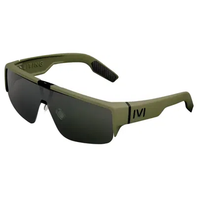 Ivi Vision Unisex Living Sunglasses In Olive/ Green / Grey Lens