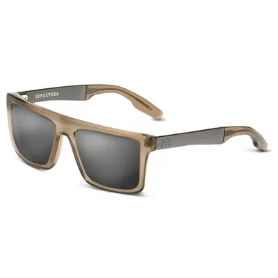 Ivi Vision Unisex Sepulveda Sunglasses In Matte Dust/ Amethyst Flame Flash Lens In Multi
