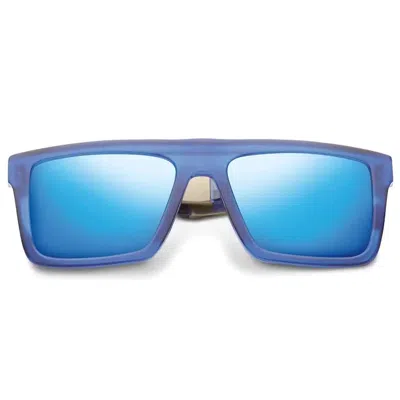Ivi Vision Unisex Sepulveda Sunglasses In Midway Blue/ Pacific Blue Flash Lens