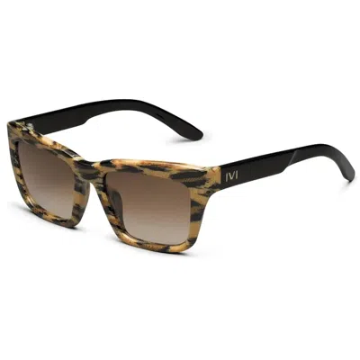 Ivi Vision Women's Bonnie Sunglasses In Matte Black Leopard/ Polished Leopard In Multi