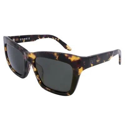 Ivi Vision Women's Bonnie Wayfarer Sunglasses In Polished Vintage Tortoise / Grey Lens In Blue