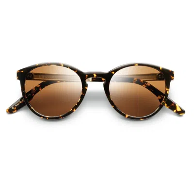 Ivi Vision Women's Brown Brooks Round Sunglasses - Ambercomb Tortoise