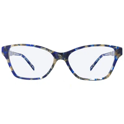 Ivi Vision Women's Cosmopolis Eyeglasses In Blue Marble/ Clear Lens In Multi