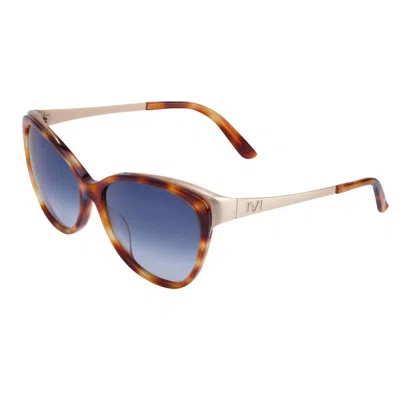 Ivi Vision Women's Daggerwing Sunglasses In Leopard Tortoise / Blue Gradient Ar Lens In Brown