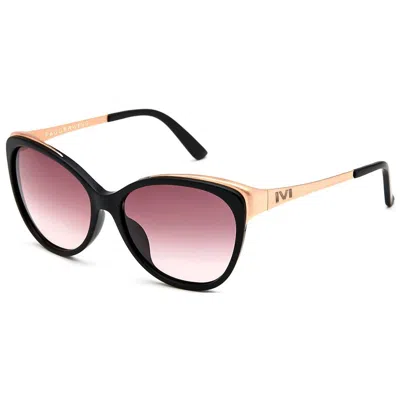 Ivi Vision Women's Daggerwing Sunglasses In Matte Black - Rose Gold / Rose Gradient Lens