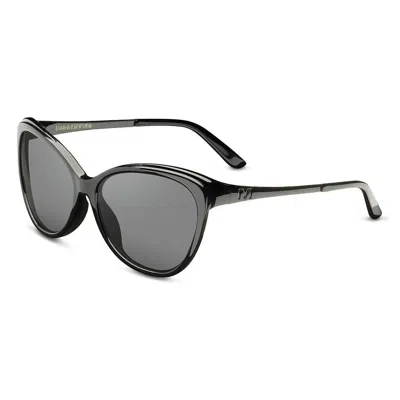 Ivi Vision Women's Daggerwing Sunglasses In Polished Black - Gloss Black / Grey Lens