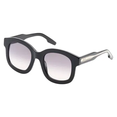 Ivi Vision Women's Diane Modern Cat-eye Sunglasses In Polished Black / Grey In Multi
